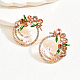 Boucles d'oreilles pendantes en laiton doré avec micro pavé de zircones cubiques ZW5903-1-1