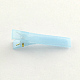 ヘアアクセサリー作りのためのキャンディーカラーの小さなプラスチック製のワニのヘアクリップのパーツ  ライトスカイブルー  41x8mm X-PHAR-Q005-03-1