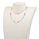 Ожерелья с подвесками из натуральных ракушек и букв NJEW-JN03291-6
