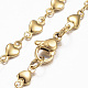 304 Stainless Steel Heart Link Chain Jewelry Sets SJEW-H103-B-01G-4