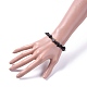 Puces bracelets extensibles en pierre noire naturelle BJEW-JB04700-03-4