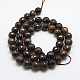 Chapelets de perles en bronzite naturel G-G213-8mm-34-2