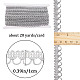 エスニックスタイルのポリエステルレースリボン  キラキラ波状レーストリム  服飾材料  銀  3/8インチ（10mm） OCOR-WH0020-18B-2
