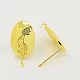 Brass Stud Earring Findings KK-B380-G-1