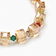 Galvanoplastie perles de verre bracelets BJEW-JB03865-05-2