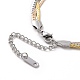 304 Stainless Steel Braided Cuban Link Chain Necklace for Women NJEW-P271-04B-3