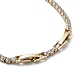 Flower Brass Link Bracelet with Clear Cubic Zirconia Tennis Chains BJEW-G690-06G-3