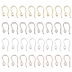 32 pièces 4 couleurs 304 crochets de boucle d'oreille en acier inoxydable STAS-LS0001-04-3