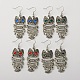 Dangling Alloy Acrylic Rhinestone Earrings EJEW-JE00952-1