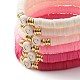 Handmade Polymer Clay Heishi Beads Stretch Bracelets Set with Heart Pattern Beads for Women BJEW-JB07449-4