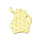 ハロウィンテーマアロイエナメルペンダント  ライトゴールド  猫のチャーム  カボチャ模様  28x24x1.5mm  穴：2.2mm ENAM-I053-B03-2