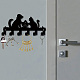 Creatcabin portachiavi in metallo nero ganci portachiavi organizer appendiabiti da parete decorativo con 6 gancio modello cane e gatto per porta d'ingresso ingresso corridoio borsa vestiti chiave sciarpa appesa 10.6x5.3 pollici AJEW-WH0156-122-2