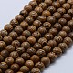 Fili di perline di legno wengè naturale WOOD-F006-02-6mm-1