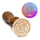 MAYJOYDIY Wax Seal Stamp Butterfly Sealing Wax Stamps Insect Moon Phase Stars Retro Wood Stamp Wax Seal 30mm Removable Brass Seal Wood Handle for Wedding Party Invitations Gift AJEW-WH0184-1036-5