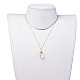 AB Color Half Electroplated Glass Pendant Necklaces NJEW-JN02517-5