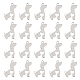Dicosmetic 40pcs201ステンレス鋼ペンダント  シルエットチャーム  犬  ステンレス鋼色  18x17x1mm  穴：1.6mm STAS-DC0013-20-1