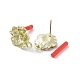 Rack Plating Golden Alloy Stud Earring Findings EJEW-B036-01G-09-2