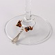 De piedras preciosas naturales charms de vidrio de vino AJEW-JO00003-02-2