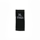 ポリエステル服のサイズラベル（xl）  織りクラフトクラフトラベル  衣類縫製用  ブラック  38x15x0.4mm  500個/袋 FIND-WH0003-76B-1