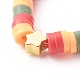 手作りのポリマー粘土ビーズの指輪  スター  ミックスカラー  usサイズ11 3/4(21.1mm) RJEW-JR00378-7