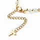 Bracelet en perles de zircone cubique croix pour fille femme BJEW-JB06848-04-6