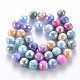 Opaque Baking Painted Glass Beads Strands X-EGLA-N006-005I-2