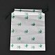 プラスチック製のつや消し巾着袋  長方形  サボテン模様  20x16x0.02~0.2cm ABAG-M003-01A-07-3
