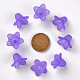 Viola satinato perline fiore acrilico trasparente X-PLF018-15-3