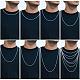 Rhodium Plated 925 Sterling Silver Thin Dainty Link Chain Necklace for Women Men JN1096B-04-5