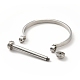304 bracelet à vis en forme de d en acier inoxydable BJEW-G636-04A-P-4