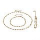 Conjuntos de joyas de cadenas de eslabones de esmalte de latón hechos a mano SJEW-JS01164-1