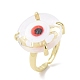Murano mal de ojo anillo de puño abierto RJEW-C051-01G-08-2