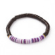 Bracelets extensibles de perles heishi en argile polymère BJEW-JB05811-02-1