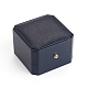 Puレザーネックレスギフトボックス  金メッキの鉄製ボタンとベルベットが内側に  結婚式のための  ジュエリー収納ケース  ブラック  7.1x7.1x4.8cm X-LBOX-L005-D03-1