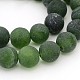 Chapelets de perles rondes en pierre verte mate naturelle X-G-J338-18-12mm-1
