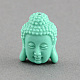 Perline corallo sintetico, buddha testa, acquamarina, 28x20x11.5mm, Foro: 2 mm