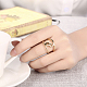 調整可能トレンド金メッキ真鍮カフワイドバンド指輪指輪  usサイズ8（18.1mm） RJEW-BB15278-G-5