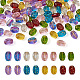 Cheriswelry 96 個 8 色透明ガラス ビーズ 連売り  オーバル  ミックスカラー  11x8x5.5mm  穴：1mm  12個/カラー GLAA-CW0001-04-2