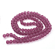 Fili di perle di vetro trasparenti rotonde smerigliate rosso violetto medio X-GLAA-S031-8mm-39-3