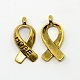 Mixed Color Tibetan Style Alloy Awareness Ribbon with Word Hope Pendants TIBEP-X0056-NR-2