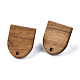 Fornituras de aretes de madera de nogal MAK-N032-011-2