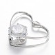 Coeur pendentifs en strass de verre en laiton KK-E669-08P-1