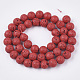 Spray Painted Natural Lava Rock Beads Strands G-N0324-D-05-2