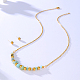 Ожерелье с подвеской и круглыми серьгами с амазонитовой крошкой и натуральными цветами RE2952-1-3
