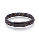 Braided Leather Cord Bracelets BJEW-F349-05B-3