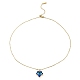 Ожерелья с подвесками из стекла в виде кленового листа NJEW-E105-13KCG-01-2