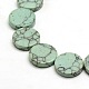 Synthetic Turquoise Flat Round Beads Strands G-P063-79-3