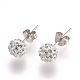 Sexy Valentines Day Gifts for Her 925 Sterling Silver Austrian Crystal Rhinestone Ball Stud Earrings Q286J011-2