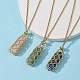 Ожерелья с подвесками-пулями из натуральных смешанных драгоценных камней NJEW-JN04529-02-6