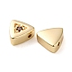 Micro pavé di perle di zirconi cubici in vero ottone placcato oro 18k KK-H455-08G-02-2